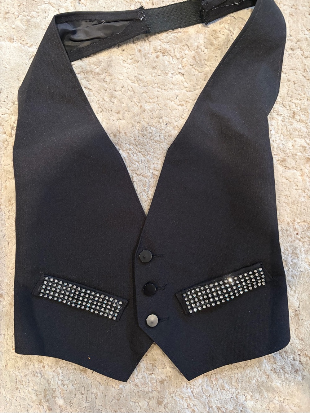 Black Rhinestone Accent Vest